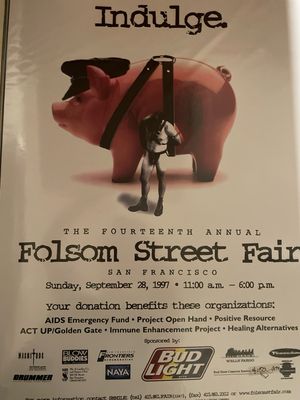 1997 Indulge Party Folsom Street Fair Poster 18x24
