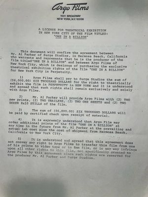 One In A Billion Argo Films And Surge Al Parker License For Theatrical Exhibition In NYC