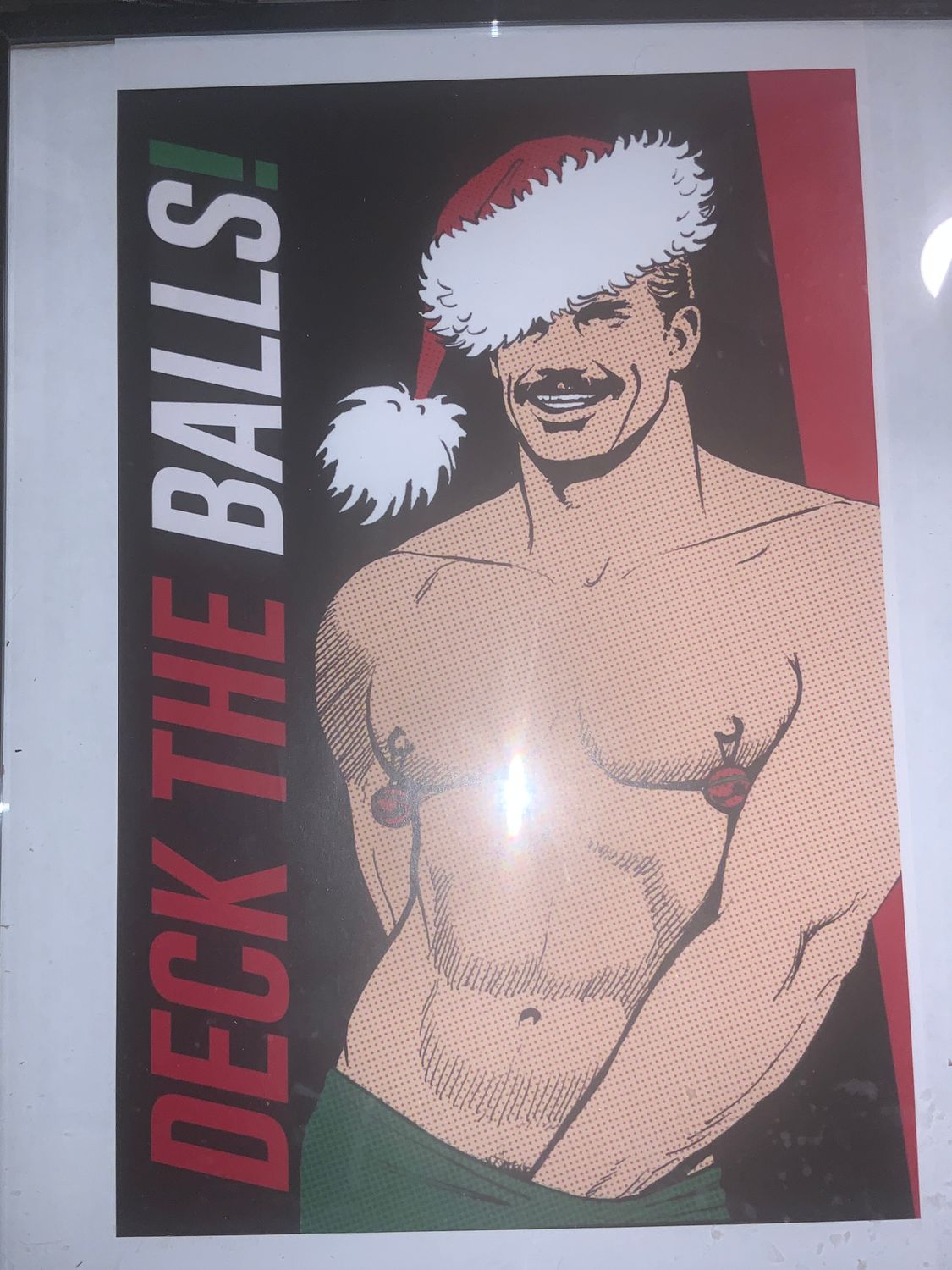 Tom of Finland  “ deck, the balls” Xmas holiday print 8x12
