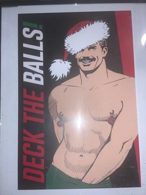 Tom of Finland  “ deck, the balls” Xmas holiday print 8x12