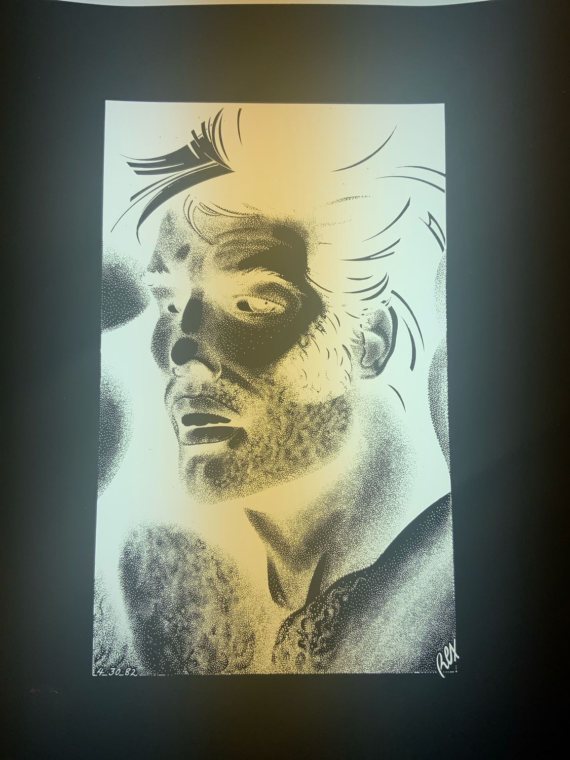 Rex 1982  Master Silver Negative of A Reverse Image of the Original Art Used To Make His Prints