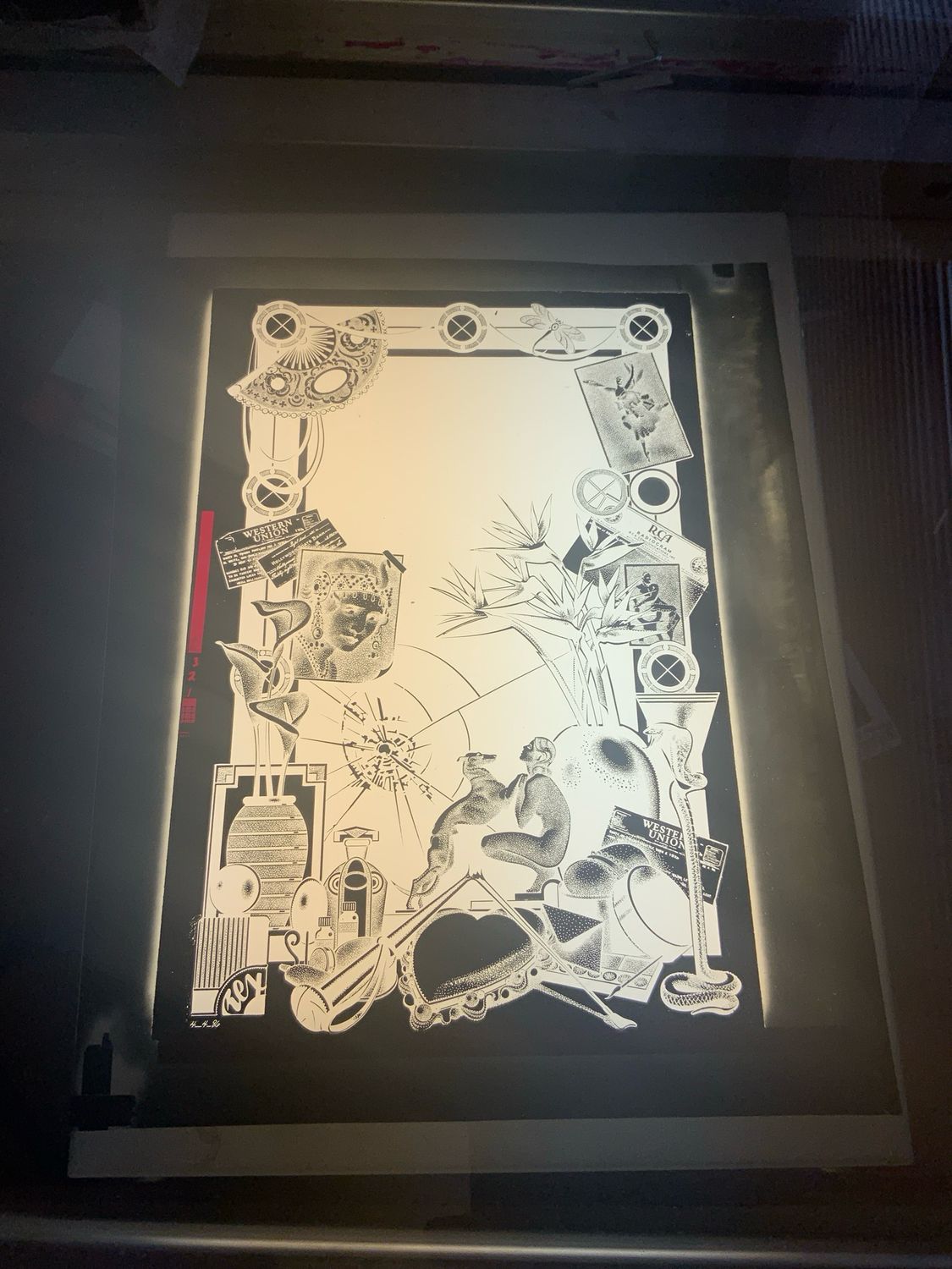 Rex 1982  Master Silver Negative of A Reverse Image of the Original Art Used To Make His Prints