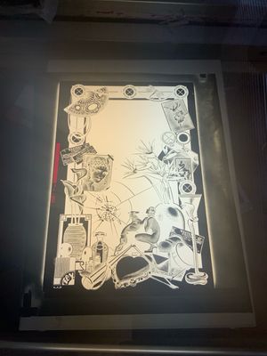 Rex 1982  Master Silver Negative of A Reverse Image of the Original Art Used To Make His Prints