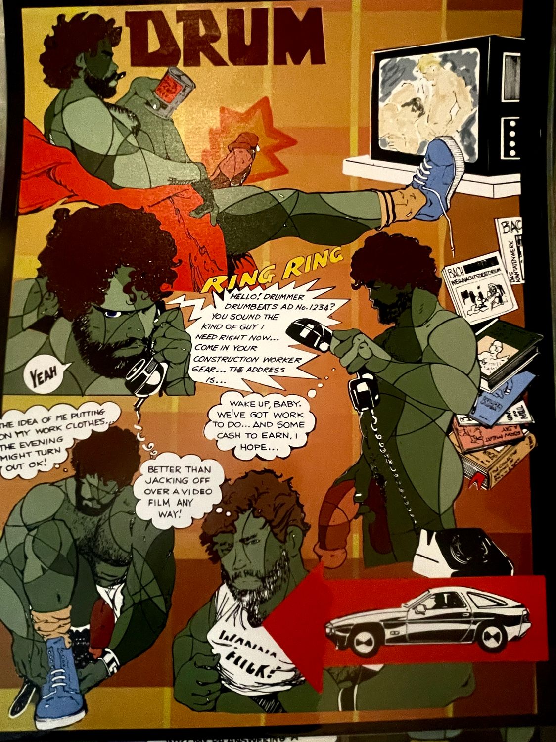 Drum full panel 19x23 remastered and colored - 100 prints per panel  #/100 and hologram on reverse #053-01