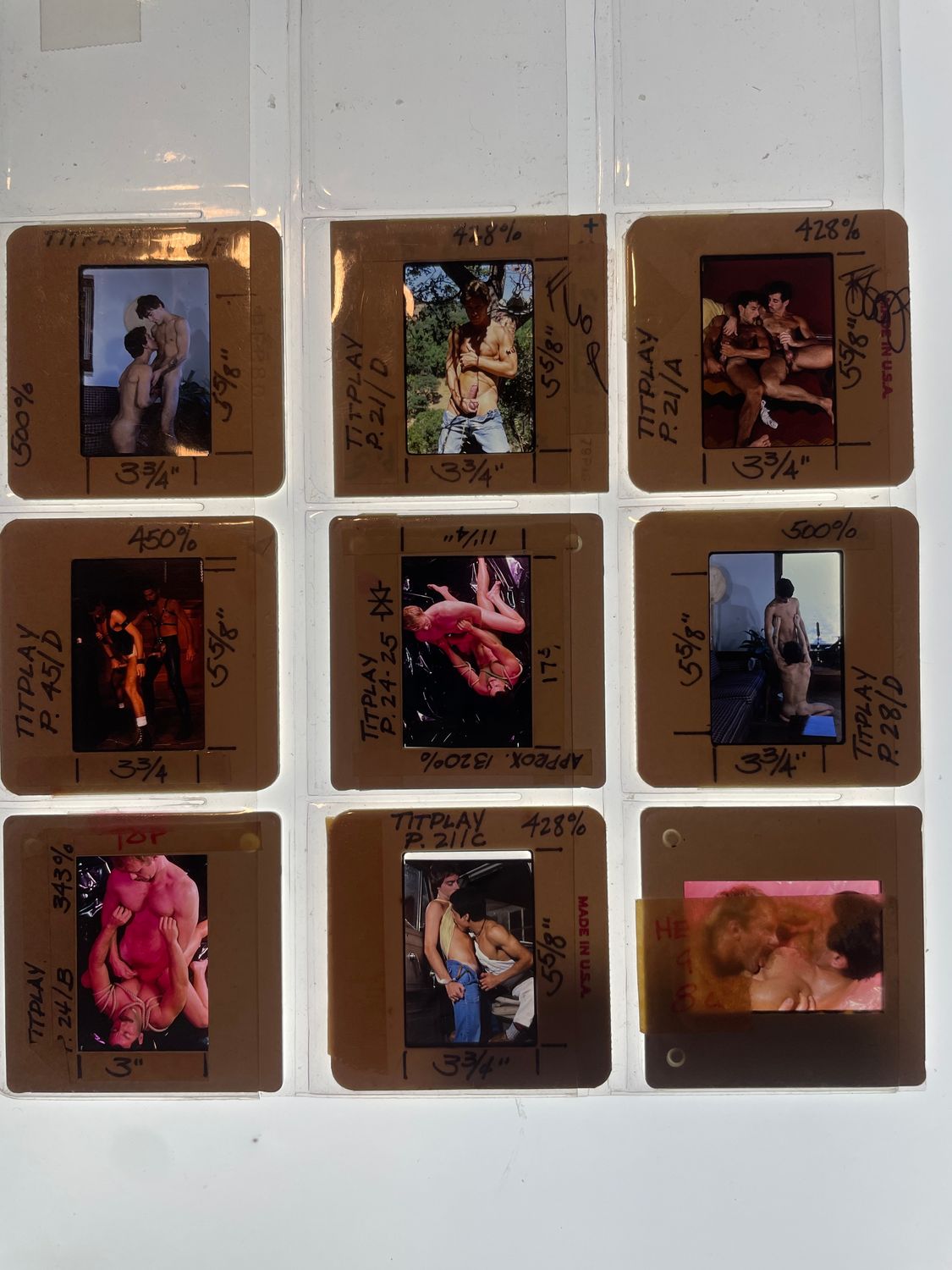 9 35mm Le Salon Studios Tit Play slides used to make the magazine 1979