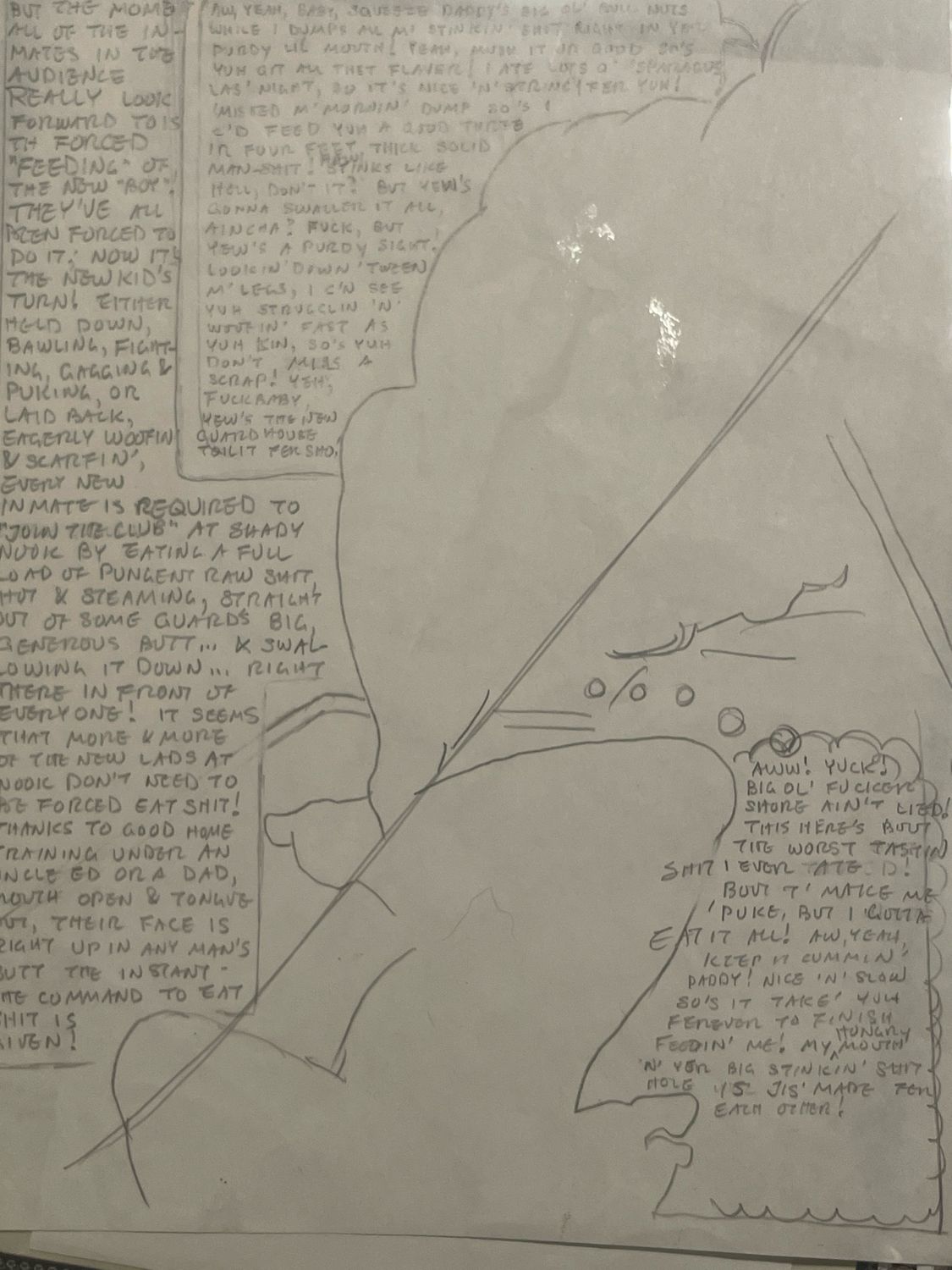 The Hun Original Sketch Layout Handwritten Pencil 8.5x11