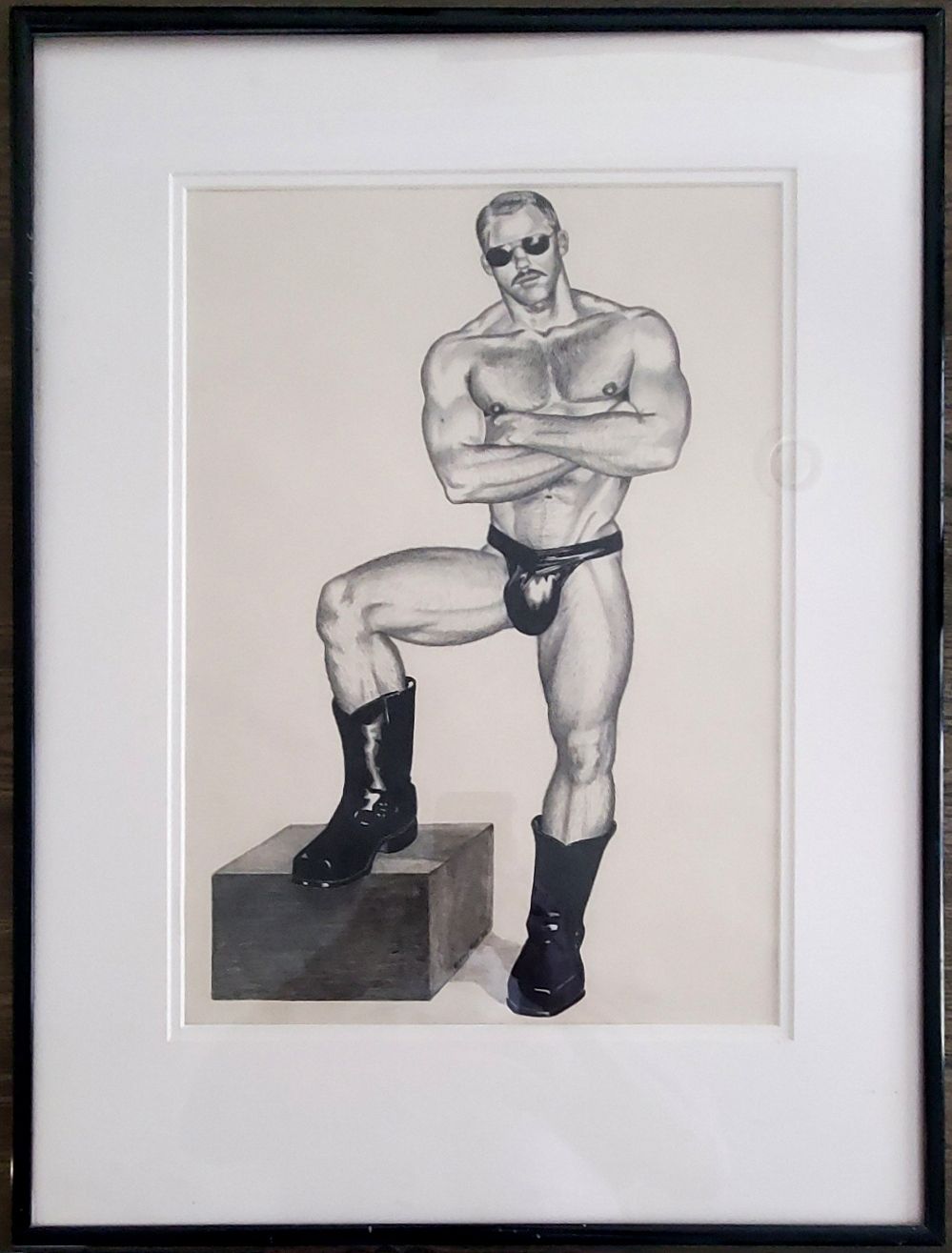 The HUN (Bill Schmelling) ORIGINAL DRAWING, Graphite on Paper, Framed.
