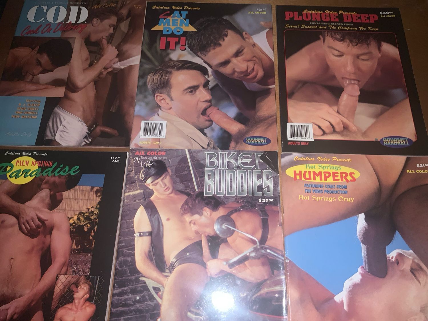 Catalina Video Presents - 6 Magazines COD PLUNGE DEEP CAT MEN DO IT, PALM SPRINGS PARADISE. BIKER BUDDIES, HOT SPRINGS HUMPERS