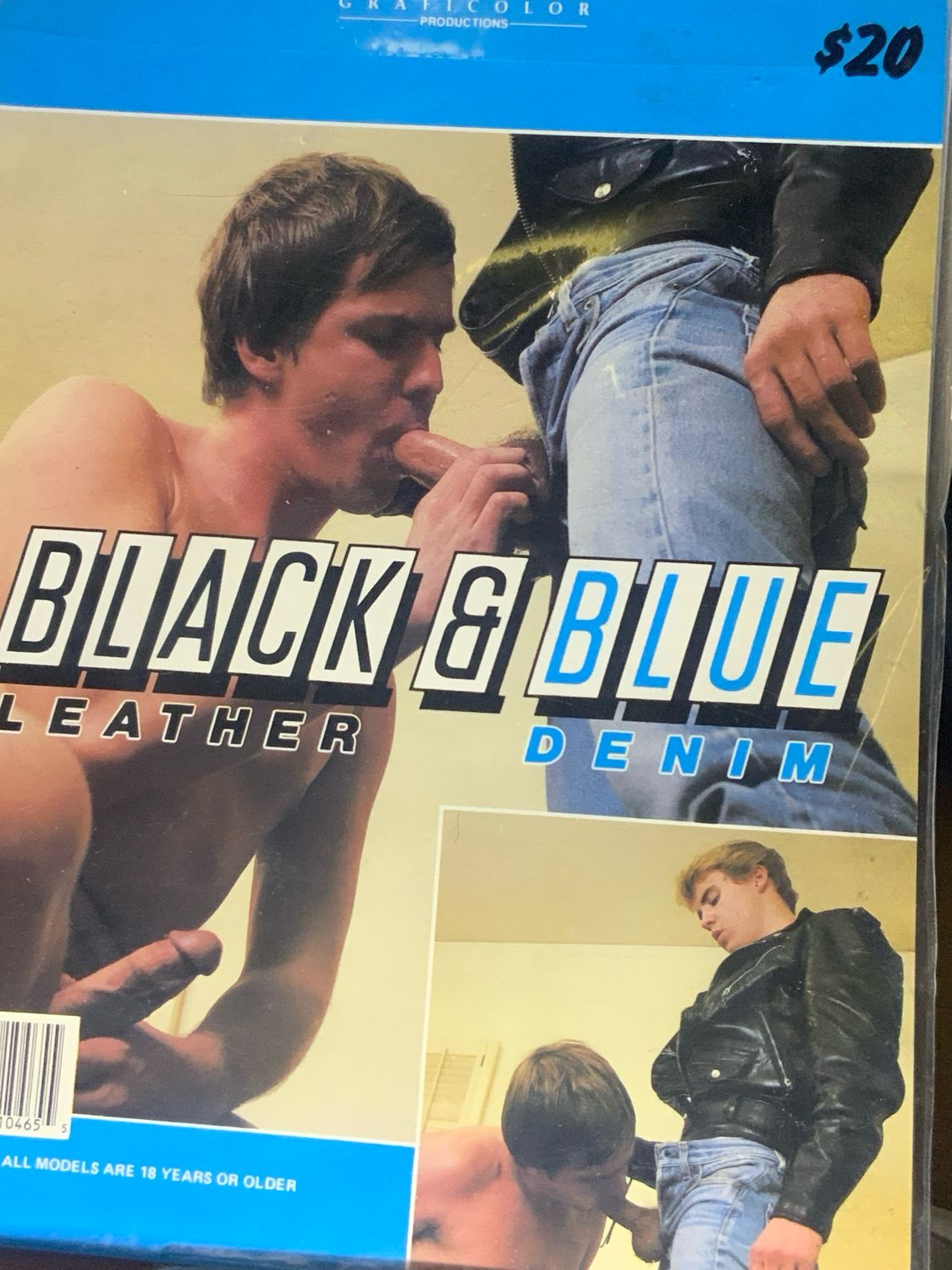 Black &amp; Blue Leather Denim Graficolor