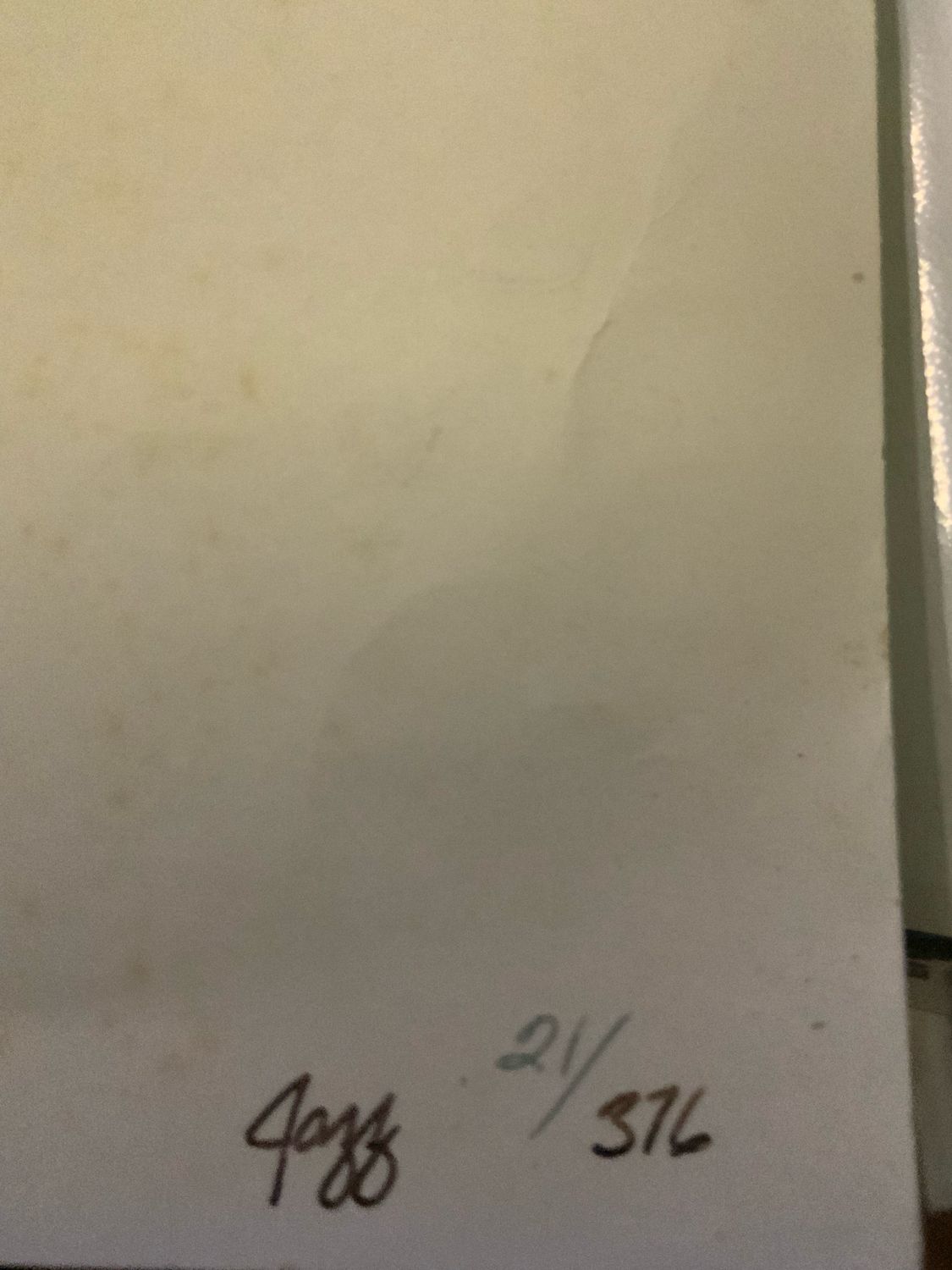 Jazz Print 21/376 Signed Lower Right Corner 1981. 24”x17”