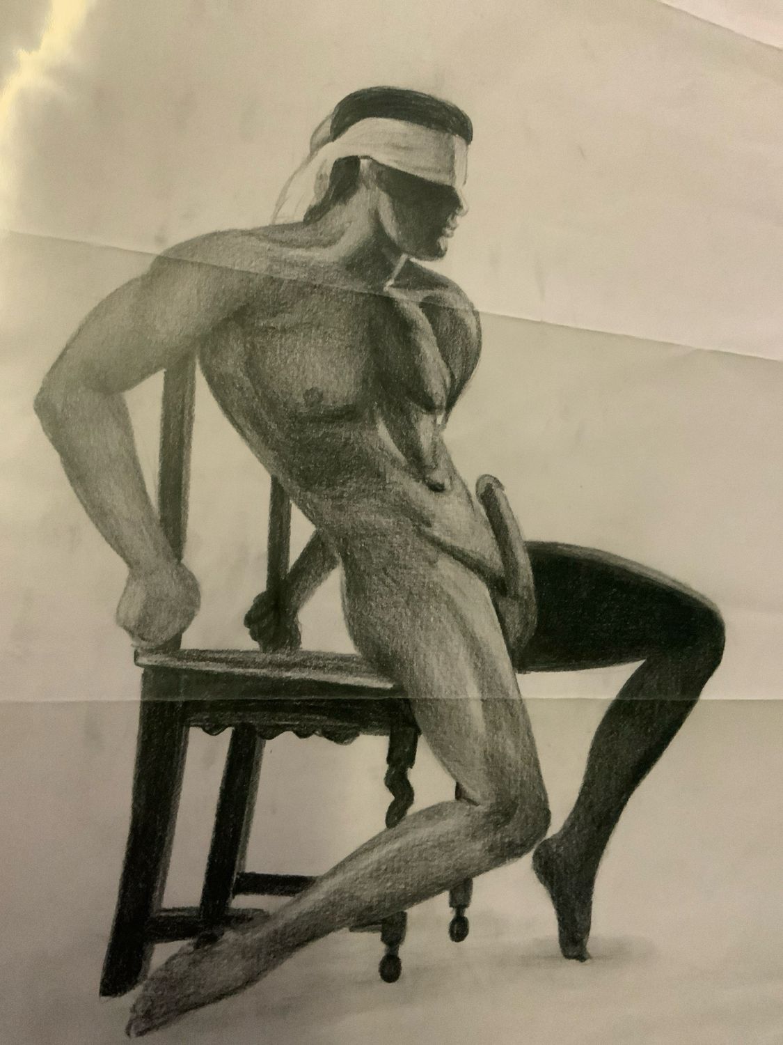 Unknown artist Pencil On Paper Previously Folded X4 17”x24”