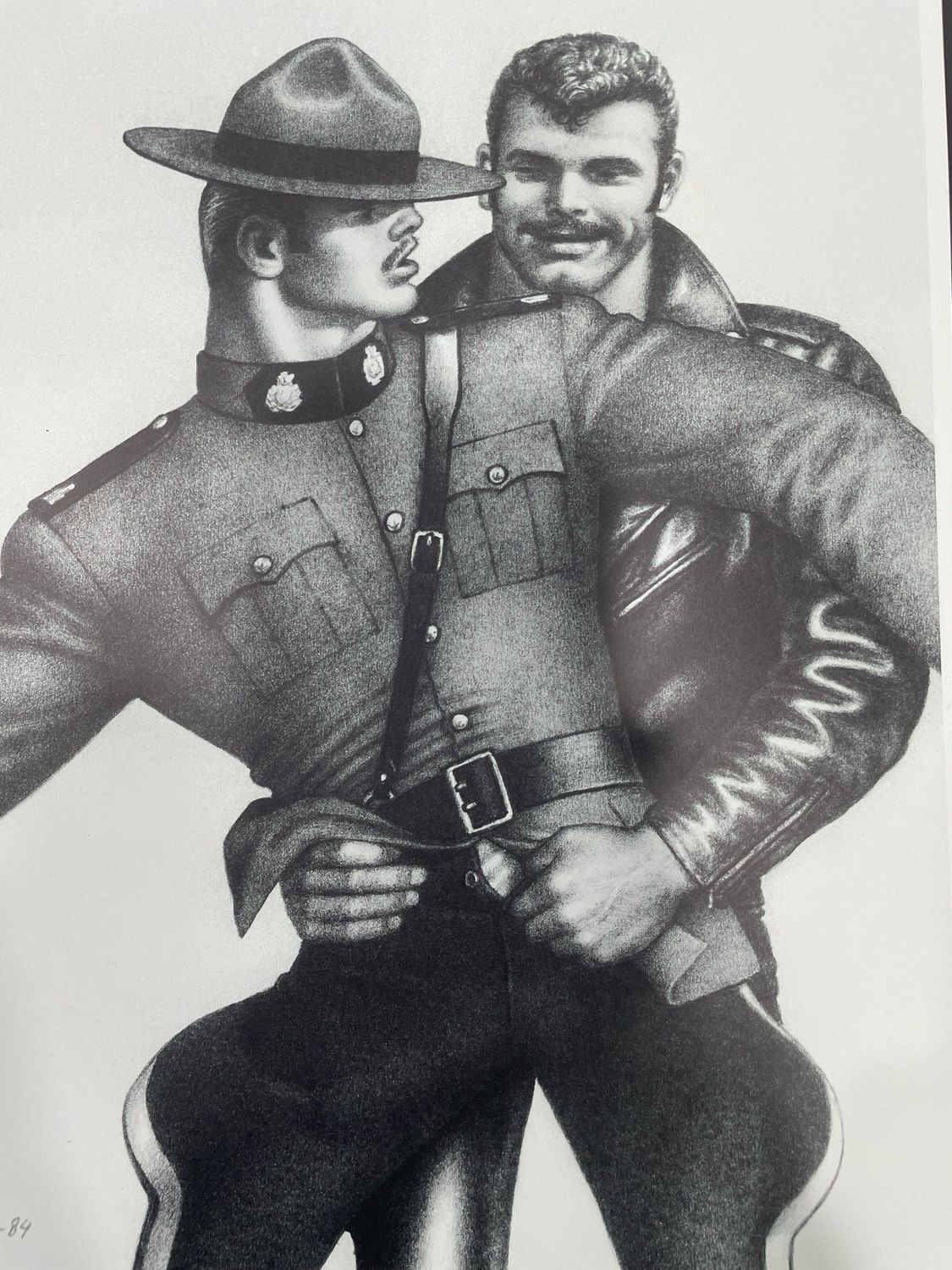 Tom of Finland Vintage Print Lithograph  -matted Board 12x15