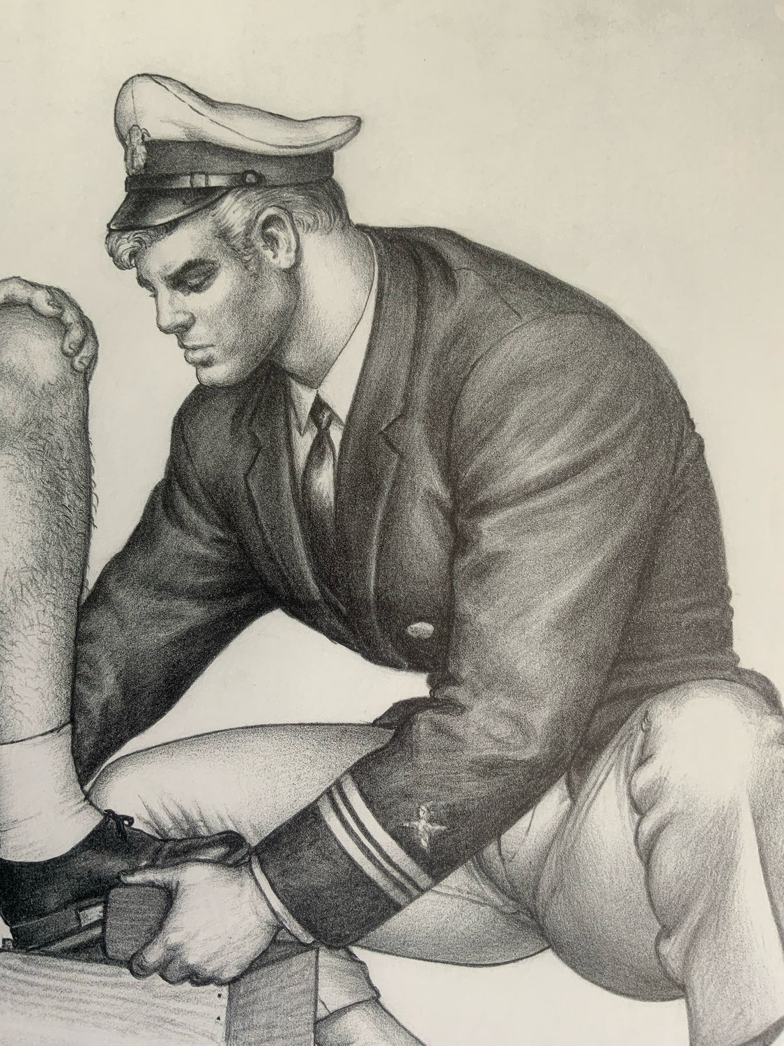 Tom of Finland Vintage Lithograph Print 12x16 -matted Board
