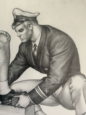 Tom of Finland Vintage Lithograph Print 12x16 -matted Board