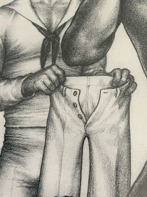 Tom of Finland Vintage Lithograph Print 12x16 -matted Board