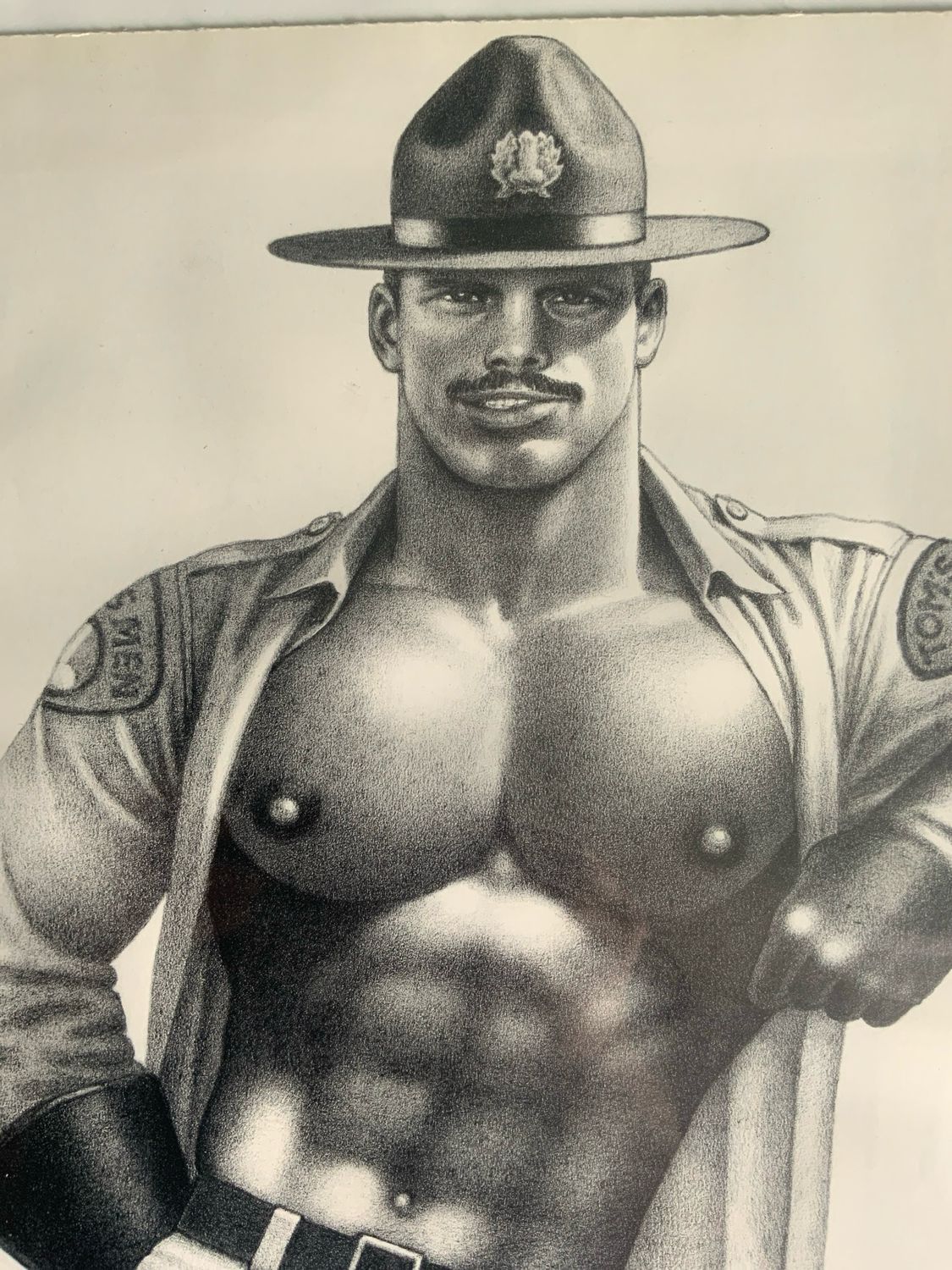 Tom of Finland Vintage Lithograph Print 12x16 -matted Board