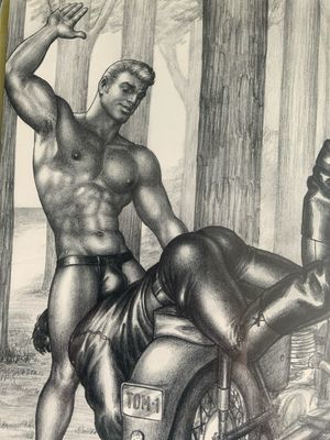 Tom of Finland Vintage Lithograph Print 12x16 -matted Board