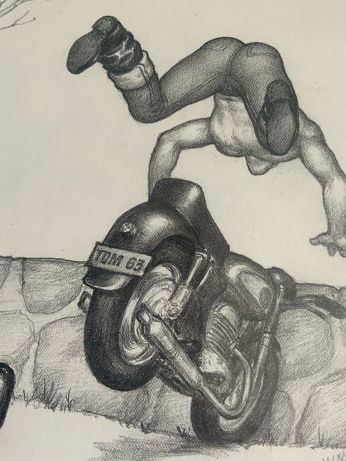 Tom of Finland Vintage Lithograph Print 12x16 -matted Board