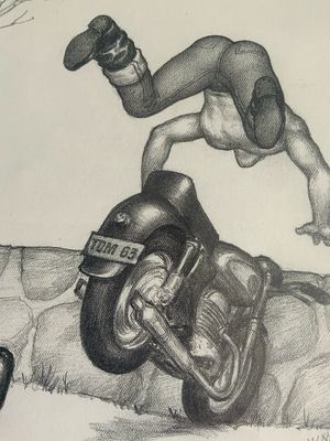 Tom of Finland Vintage Lithograph Print 12x16 -matted Board