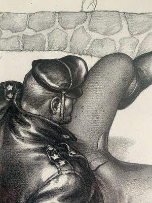 Tom of Finland Vintage Lithograph Print 12x16 -matted Board