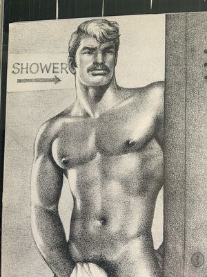 Tom of Finland Vintage Lithograph Print 12x16 -matted Board