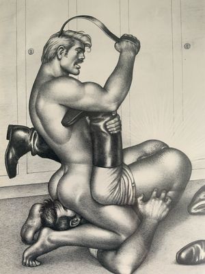Tom of Finland Vintage Lithograph Print 12x16 -matted Board