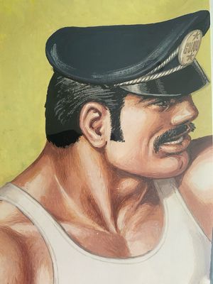 Tom of Finland Vintage Lithograph Color  Print 12x16 -matted Board Brillant Colors