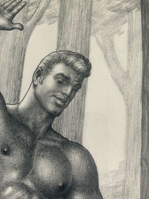 Tom of Finland Vintage Lithograph Print 12x16 -matted Board