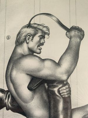 Tom of Finland Vintage Lithograph Print 12x16 -matted Board