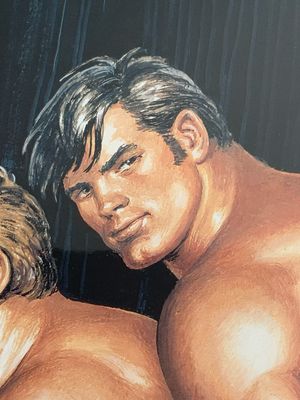Tom of Finland Vintage Lithograph Print Color  12x16 -matted Board