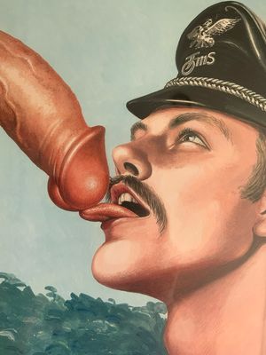 Tom of Finland Vintage Lithograph Color Print 12x16 -matted Board