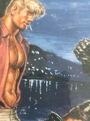 Tom of Finland Vintage Lithograph Print 12x16 -matted Board