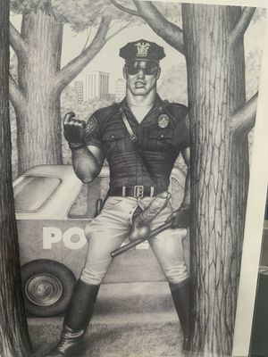Tom of Finland Vintage Lithograph Print 12x16 -matted Board