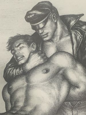 Tom of Finland Vintage Lithograph Print 9x12 -matted Board