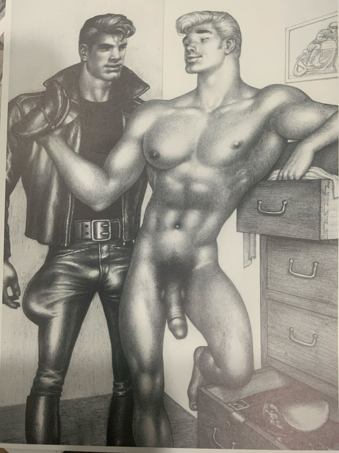 Tom of Finland Vintage Lithograph Print 8x10 Matte Board