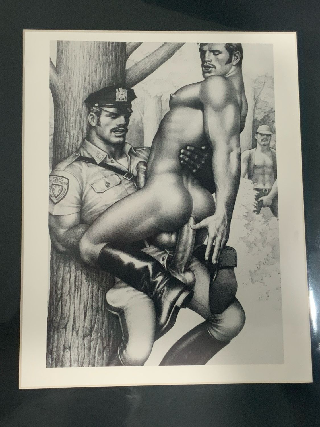 Tom of Finland Vintage Lithograph Print 8x11 -matted Board