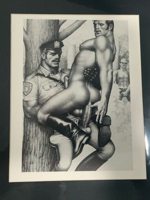 Tom of Finland Vintage Lithograph Print 8x11 -matted Board