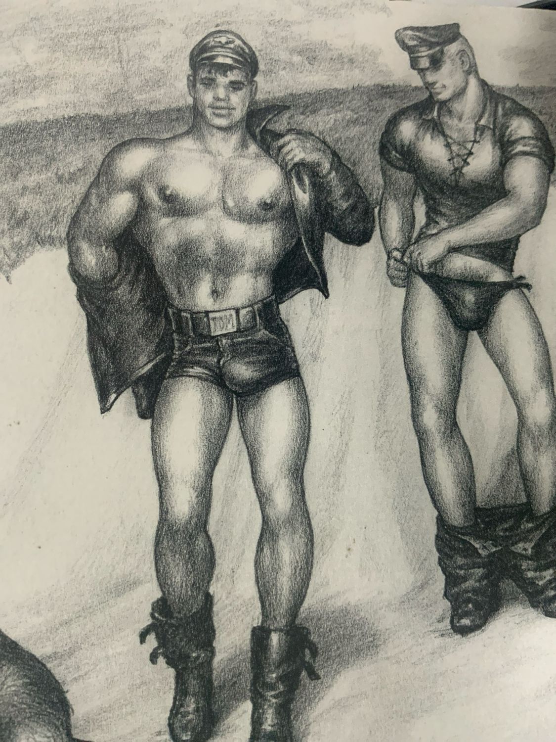 Tom of Finland Vintage Lithograph Print 10x12 -matted Board