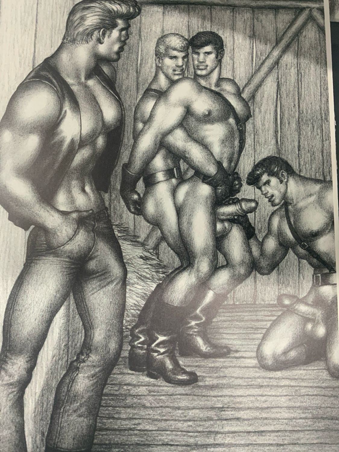 Tom of Finland Vintage Lithograph Print 9x12 -matted Board
