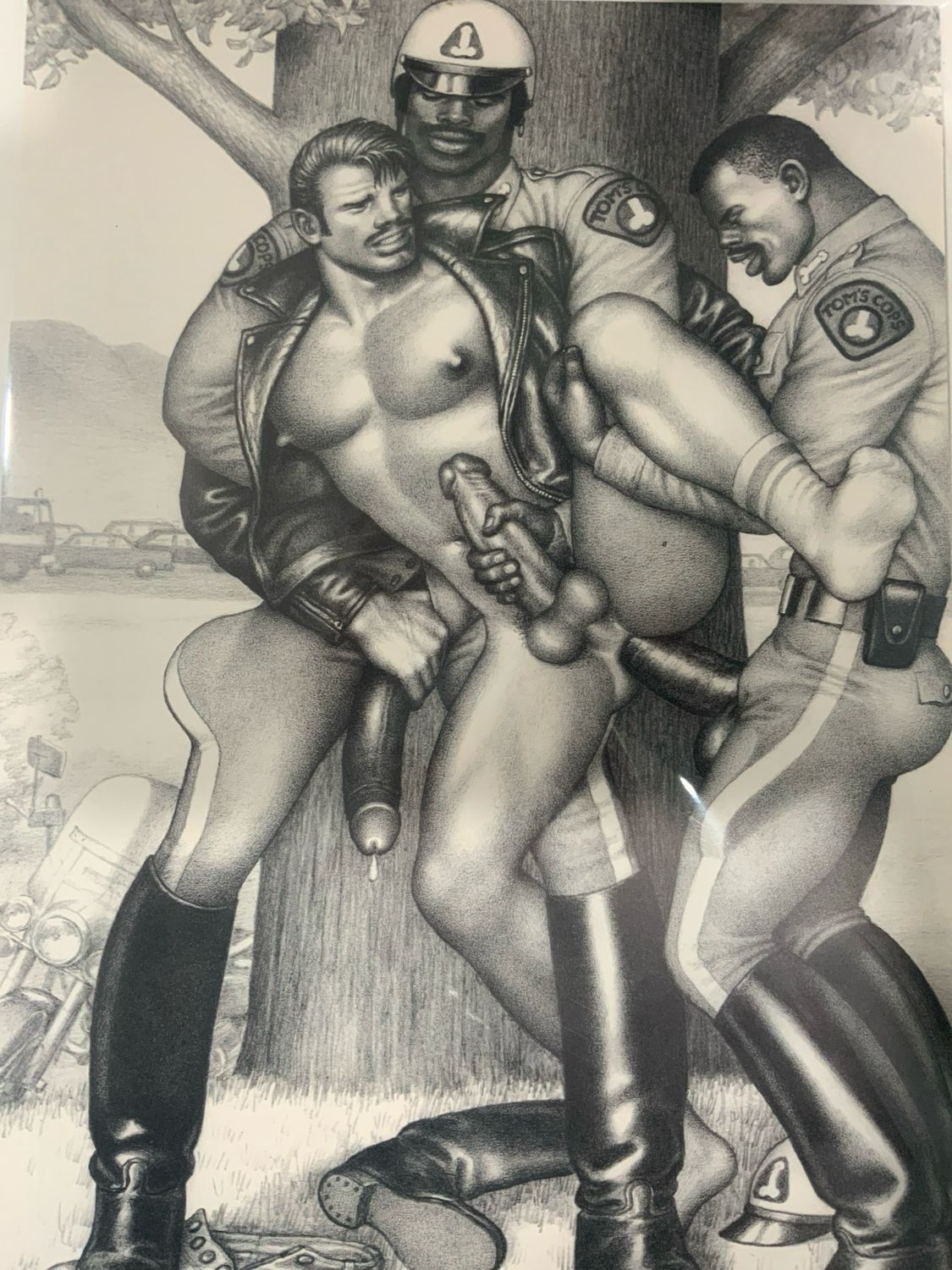 Tom of Finland Vintage Lithograph Print 12x16 -matted Board