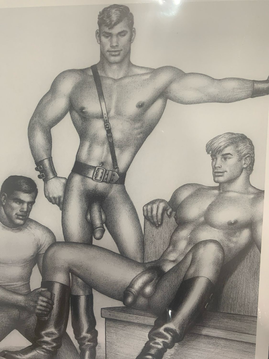 Tom of Finland Vintage Lithograph Print 11x14 -matted Board