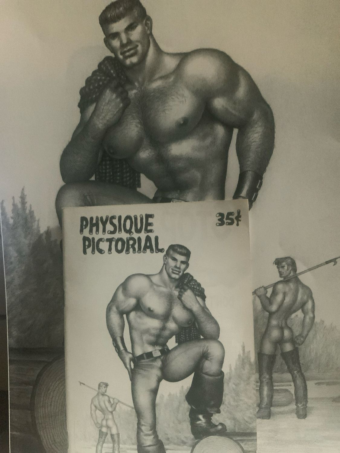 Tom of Finland 12x17 Lithograph Print On Mattboard  - W 1967 Inverted Cover Image Physique Pictorial…