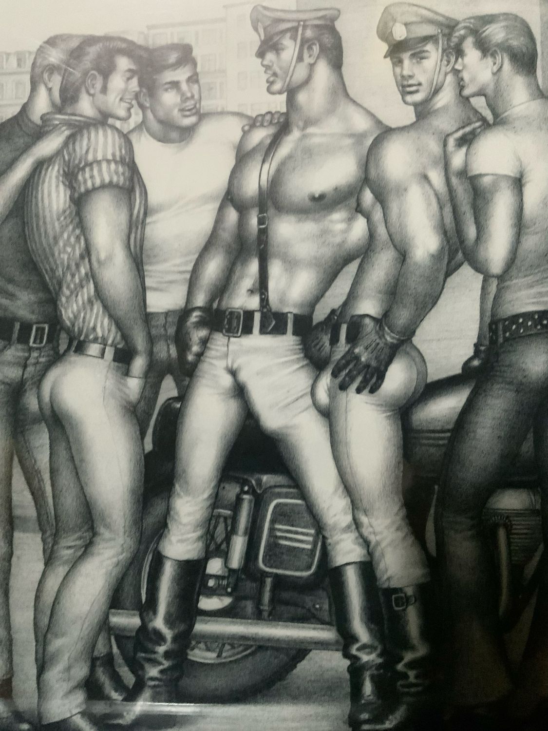 Tom of Finland Lithograph Print 1990s 11x14 Mounted On Mat board