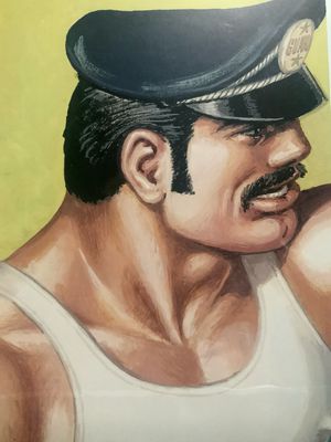 Tom of Finland Lithograph Print 1990s 13x17 Mounted On Mat board