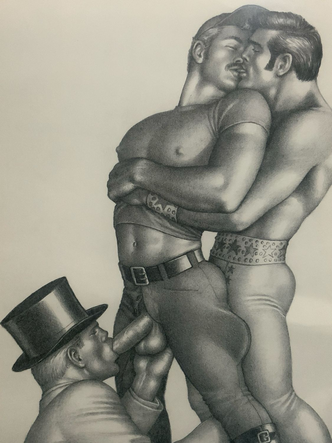 Tom of Finland Lithograph Print 1990s 12x16 Mounted On Mat board