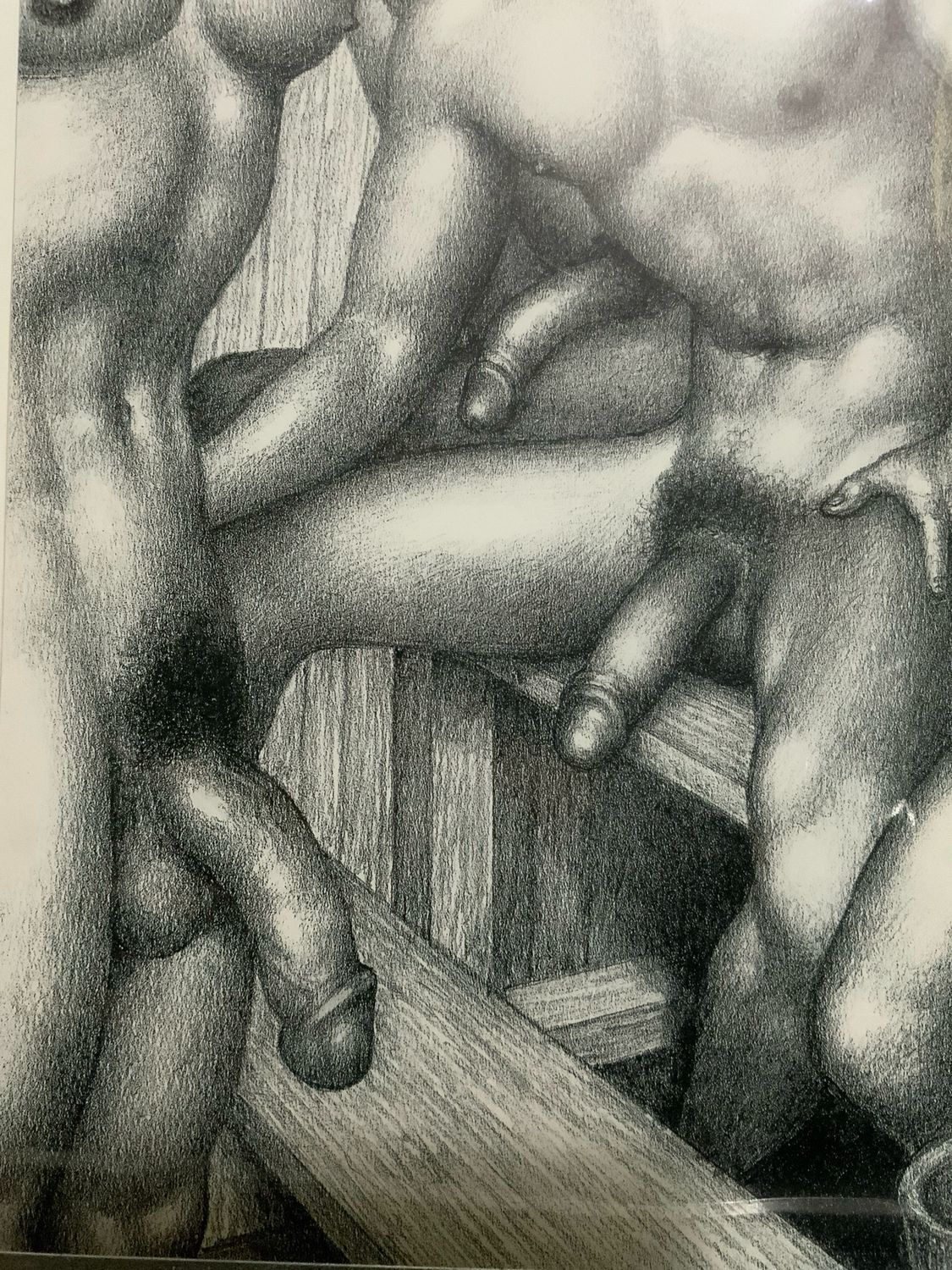 Tom of Finland Lithograph Print 1990s 13x17 Mounted On Mat board
