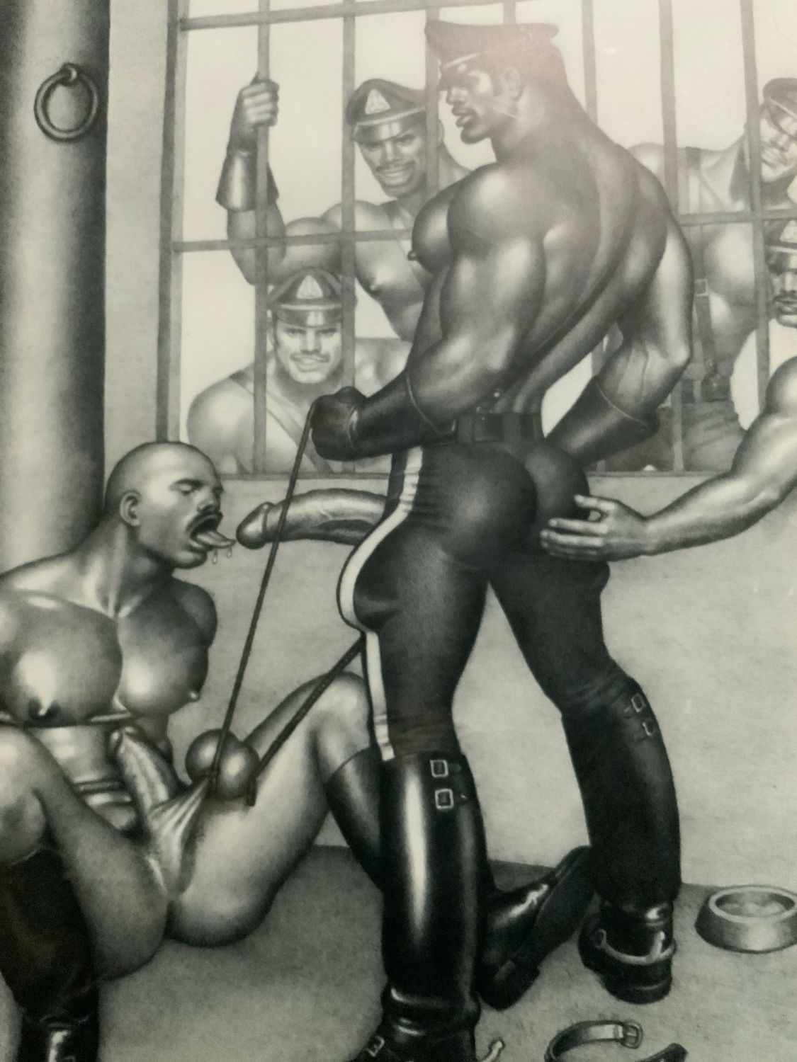 Tom of Finland Lithograph Print 1990s 13x17 Mounted On Mat board