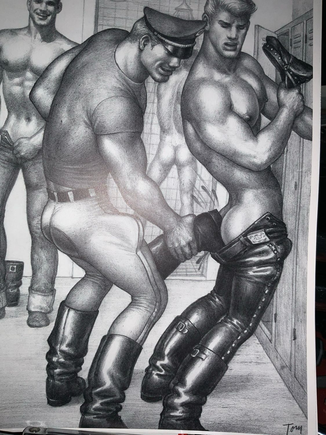 Tom of Finland Lithograph Print  11x14 1980s - Mounted On Mattboard