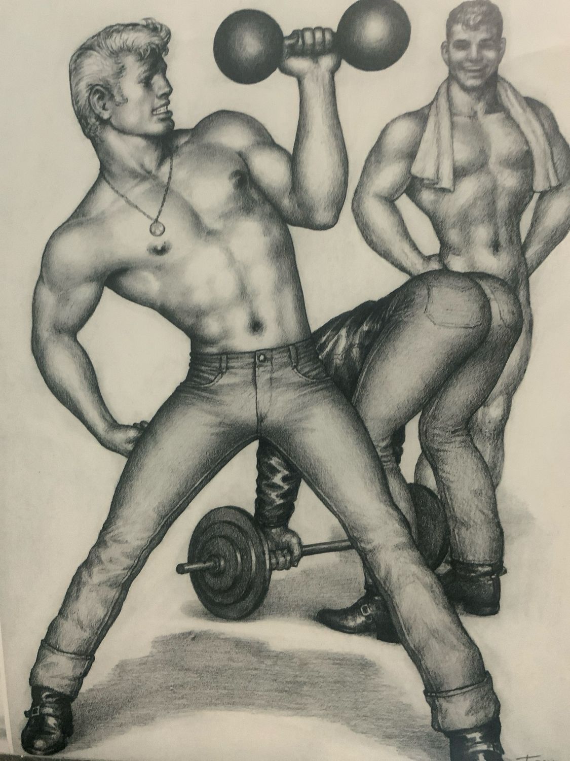 Tom of Finland Lithograph 1990s 9x12 On Mattboard