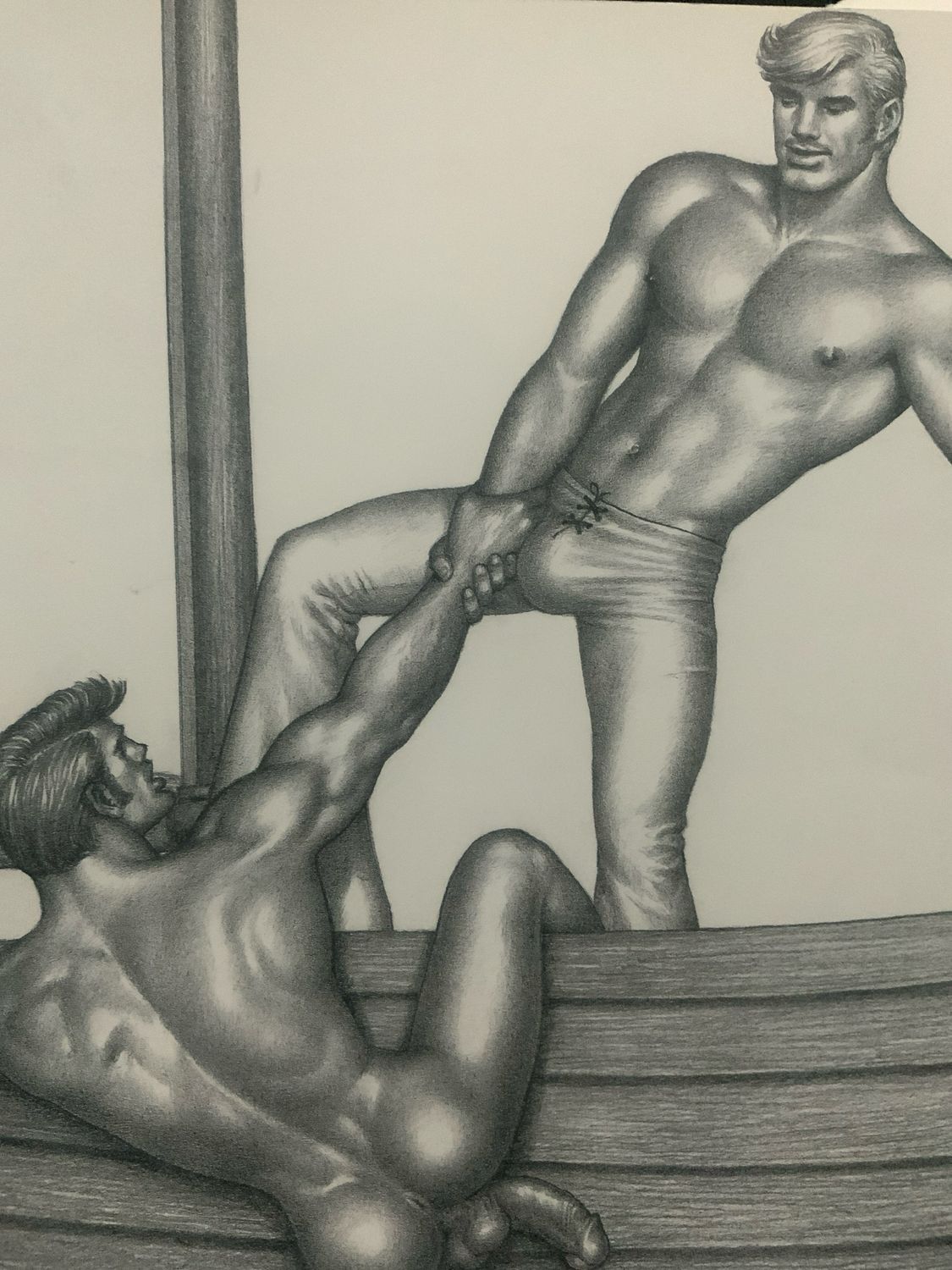 Tom of Finland Lithograph Print  13x17 1980s - Mounted On Mattboard